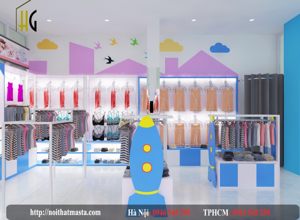Thiết kế shop thời trang mẹ và bé Thủy Tiên Baby